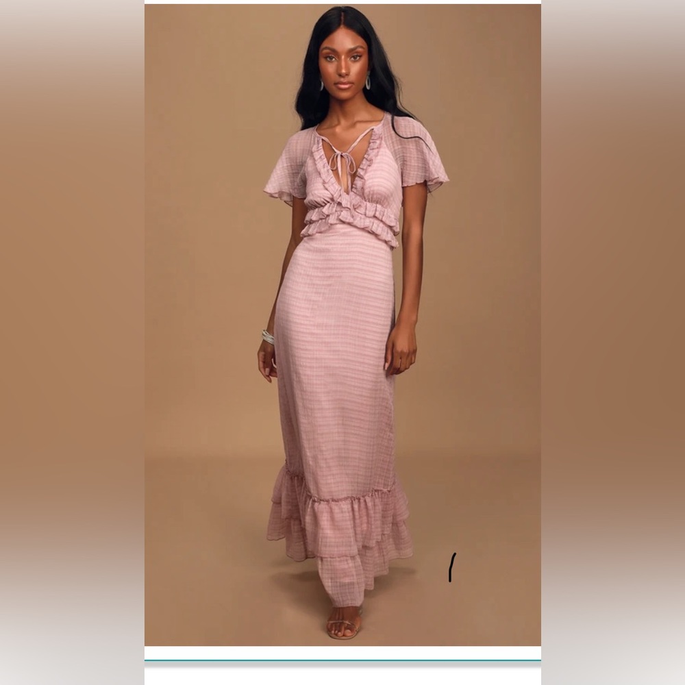 Lulu's White Ruffle Maxi Dress - Picture 5 of 5